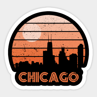 Retro Sunset Chicago Sticker